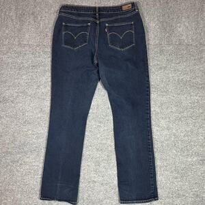 Levi's Bold Curve Straight Jeans Womens 33 Blue Dark Wash Denim Classic Fit